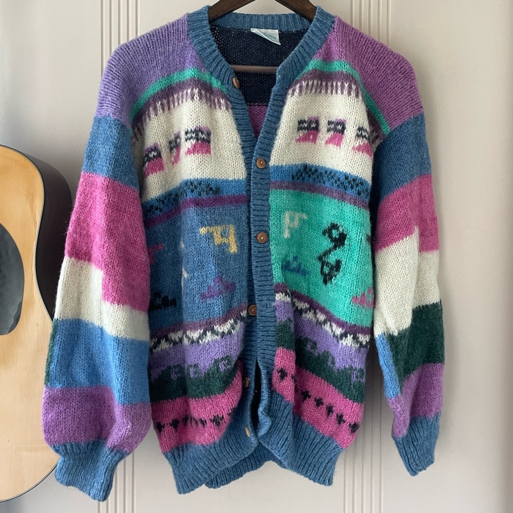 Handmade alpaca wool Sweater Cardigan